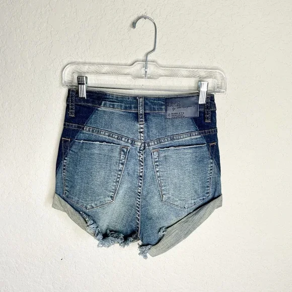 One Teaspoon Harlets Denim Shorts Superstar Blue Size 26
